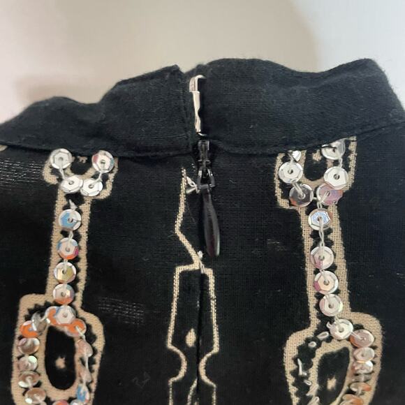 Miss Me Sequin Skirt S Womens Chain Embellished A-Line Printed Sweep Zip Side - Picture 4 of 6